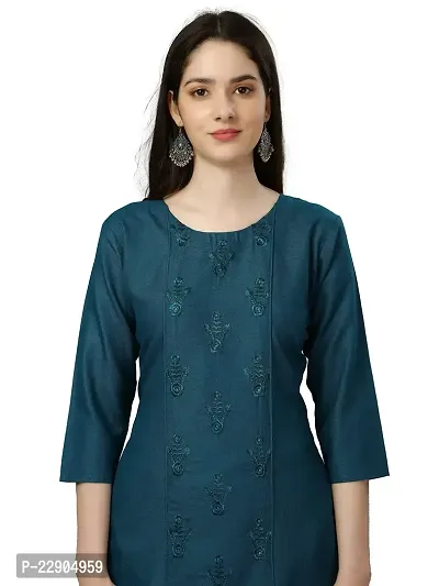 ARADHNA Women's Solid Cotton Straight Stitched Comfortable and Stylish Kurtis-thumb3