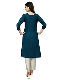 ARADHNA Women's Solid Cotton Straight Stitched Comfortable and Stylish Kurtis-thumb1