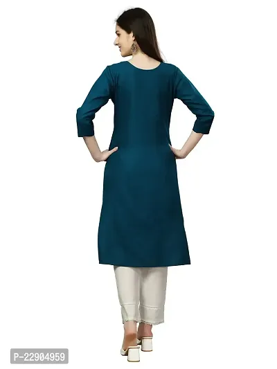 ARADHNA Women's Solid Cotton Straight Stitched Comfortable and Stylish Kurtis-thumb2