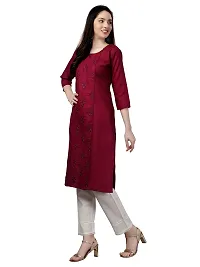 ARADHNA Women's Solid Cotton Straight Stitched Comfortable and Stylish Kurtis, Suitable (1004-0004)-thumb3