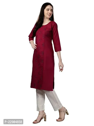 ARADHNA Women's Solid Cotton Straight Stitched Comfortable and Stylish Kurtis, Suitable (1004-0004)-thumb4