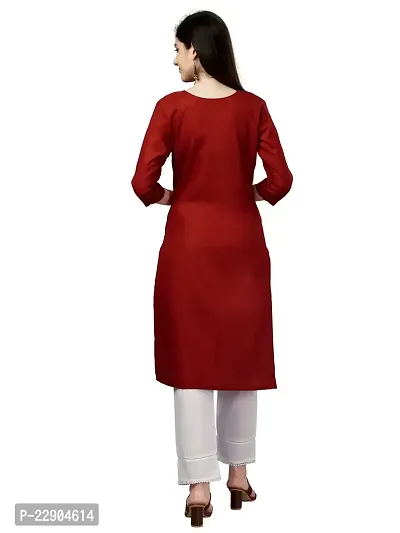 ARADHNA Women's Solid Cotton Straight Stitched Comfortable and Stylish Kurtis, Suitable (1003-0003)-thumb2