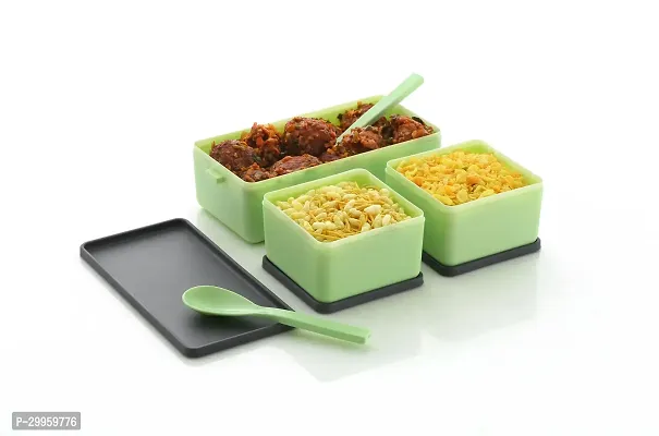 Stylish Lid Bpa Free, Air Tight,Easy To Carry In Bagpack Ideal For Office, School And Oudoor Double Lunch Box-thumb3