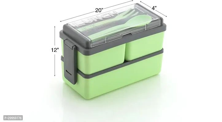 Stylish Lid Bpa Free, Air Tight,Easy To Carry In Bagpack Ideal For Office, School And Oudoor Double Lunch Box-thumb2