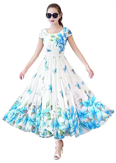 Trendy & Stylish Faux Georgette Floral Printed Gown For Women