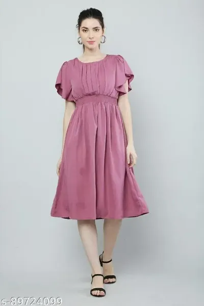 Solid Casual wear knee Length Dress