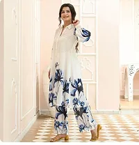 Stylish Faux Georgette Printed Kurta Bottom Set For Women-thumb1