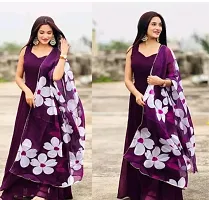 Fancy Georgette Gown With Dupatta For Women-thumb3
