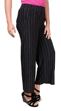 Babymart Designer Strped Trouser Ankle Pant/Jeggings with Beautiful Cross Pocket Designed with Best Comfort Casual/Formal wear. Black-thumb3