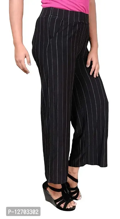 Babymart Designer Strped Trouser Ankle Pant/Jeggings with Beautiful Cross Pocket Designed with Best Comfort Casual/Formal wear. Black-thumb4