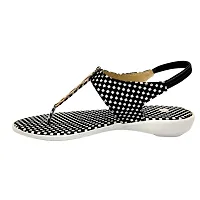 Check Women Sandal For Girls  - Black  White-thumb4