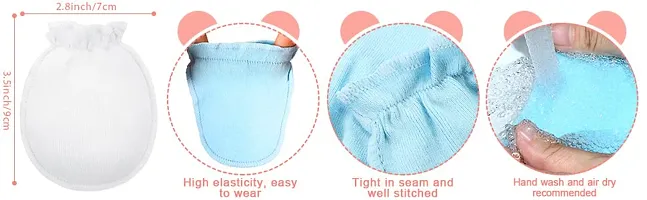 Neeba Newborn Babies Soft Cotton Hosiery Mittens Set Printed Gloves Combo for Baby Boys  Baby Girls (Unisex) (0-12 Months) (Pack of 4)-thumb3