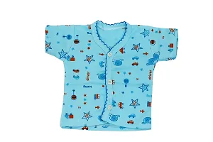 Neeba Half-Sleeve Front Open Cotton Vest/Jhabla/Tshirt for Newborn Baby Boys  Girls-thumb1