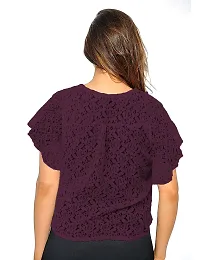 Women Broad/Butterfly Sleeve Jhabla Style Cotton Blend Shrug for Women-thumb1
