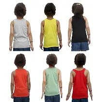 Northern Miles Multi-Coloured 100% Cotton Regular Fit Toddler Coloured Baniyan/Vest for Kids/Boys Pack of 6 (Colour/Print May Vary)-thumb1