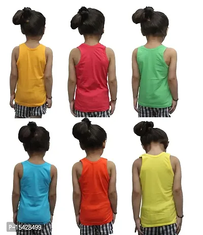 Northern Miles Multi-Coloured 100% Cotton Regular Fit Toddler Coloured Baniyan/Vest for Kids/Boys Pack of 6 (Colour/Print May Vary)-thumb2