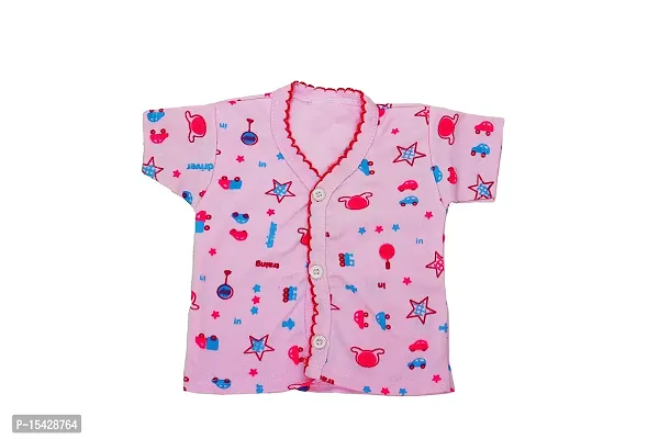 Neeba Half-Sleeve Front Open Cotton Vest/Jhabla/Tshirt for Newborn Baby Boys  Girls-thumb2