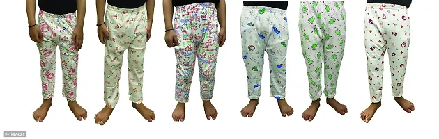 Tronaddis Kids 100% Cotton White Casual Wear/Night Wear Pajama/Pajami for Boys/Girls/Toddlers Unisex Combo of 6 White