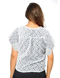 Women Broad/Butterfly Sleeve Jhabla Style Cotton Blend Shrug for Women-thumb2