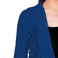 Women 3/4th Sleeve Coat Style Cotton Blend Shrug for Women-thumb2