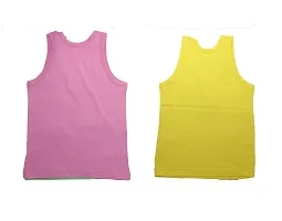 Neeba Multi-Coloured 100% Cotton Regular Fit Toddler Coloured Baniyan/Vest for Kids/Boys Pack of 2 (Colour/Print May Vary)-thumb1