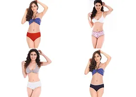 Tronaddis Ladies Innerwear/Underwear Hipster Briefs/Panties 100 % Cotton Combo for Women Pack of 4 (Colour/Print May Be Different)-thumb1