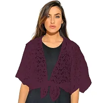 Women Broad/Butterfly Sleeve Jhabla Style Cotton Blend Shrug for Women-thumb2