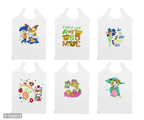 Neeba Cartoon Printed Cotton Slips/Vest/Sando for Baby Girls-thumb0