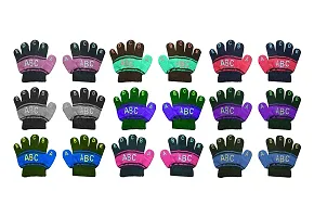 Neeba Baby Boy's  Baby Girl's Soft Woolen Winter Warm Kids ABCD Gloves Size Free Pack of 9-thumb3