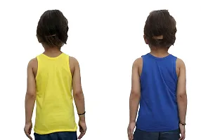 Neeba Multi-Coloured 100% Cotton Regular Fit Toddler Coloured Baniyan/Vest for Kids/Boys Pack of 2 (Colour/Print May Vary)-thumb1