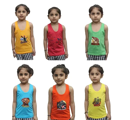 Northern Miles 100% Regular Fit Toddler Coloured Baniyan/Vest for Kids/Boys Pack of (Colour/Print May Vary)