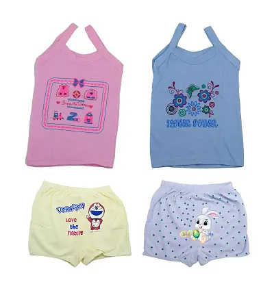 Neeba Sleeveless Vest and Bloomer for Kids Pack of 4