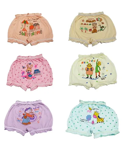 Neeba 100% Cotton Underpants/Bloomers For Kids Pack of 6