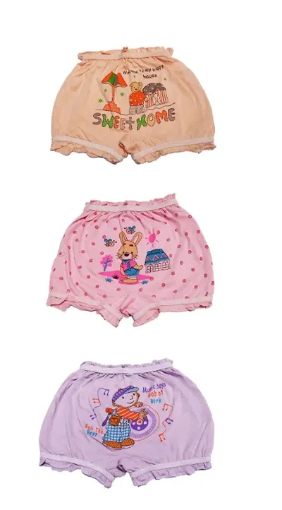 Neeba 100% Cotton Underpants/Bloomers For Kids Pack of 3