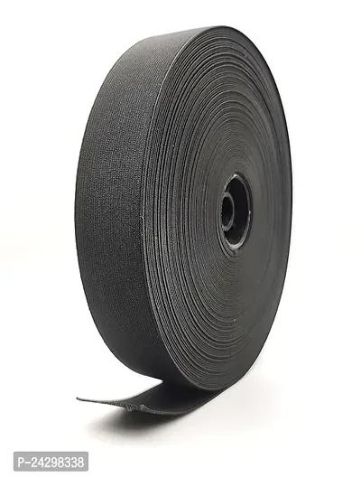 Bobbiny Braided Elastic Band Black Elastic(0.75 Inch 10Meters.Black) Cord Heavy Stretch High Elasticity Knit Elastic Band, Ideal For Tailoring Sewing, Fashion Designing, Boutique, Stitching Black.