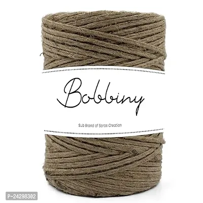 Bobbiny Natural Jute Wax Cord - Durable, Eco-Friendly, Versatile Craft Supply, Diy Jewellery Making, Beading, Art And Craft Work And Handicrafts-2 Mm, 50 Metre-thumb0