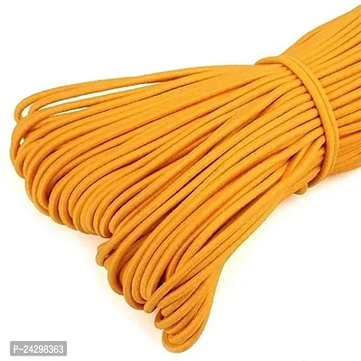 Bobbiny Elastic Cord Strap(2Mm,10Mtr.) Round Stretchy Ear Loop Strap For Comfortable Ear Tie, Elastic Rope For Crafts Diy Sewing Mask Making Yellow.
