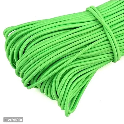 Bobbiny Elastic Cord Strap(2Mm,10Mtr.) Round Stretchy Ear Loop Strap For Comfortable Ear Tie, Elastic Rope For Crafts Diy Sewing Mask Making Green