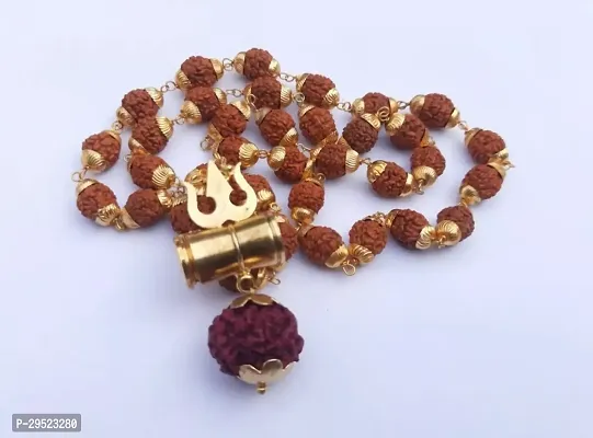 One Coin Spiritual Shiv Shakti KAVACH/RUDRAKSHA Locket/Pendant with Golden Coated Capping Chain-Unisex-thumb3