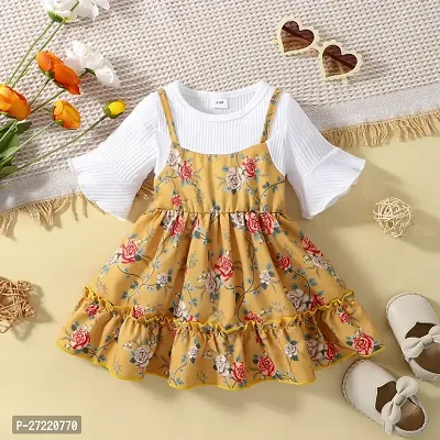 Latest Beautiful Rayon Fit And Flare Dress for Kids-thumb0
