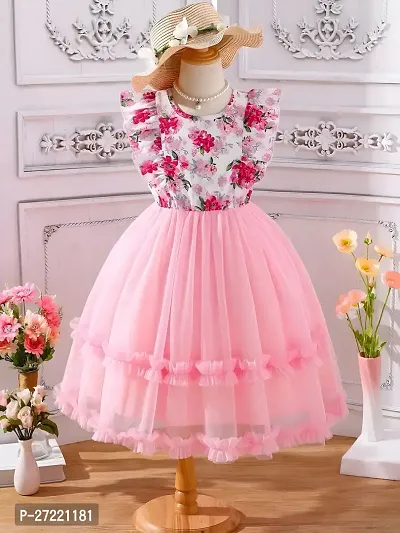 Latest Beautiful Net Fit And Flare Dress for Kids