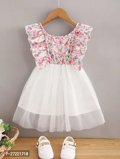 Latest Beautiful Net Fit And Flare Dress for Kids-thumb0