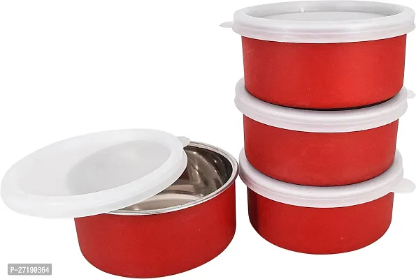 Multipurpose Stainless Steel Jars for Lunch Box and Mixing Bowl Food Storage Containers Pack of 4-thumb0