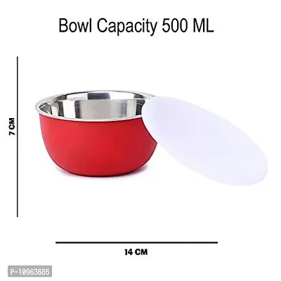 Zaib Microwave Safe Euro Bowl with Lid for Kitchen Food Storage Set of 4 (500 ML)-thumb3