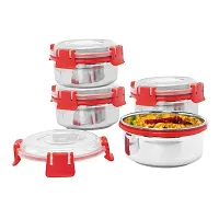 Durable Stainless Steel Microwave Safe Containers With Lid For Kitchen Food Storage Pack Of 4-thumb4