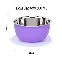 Zaib Airtight Stainless Steel Food And Snacks Storage Bowl, Fridge Container Each Container 500Ml Pack Of 4, Microwave Safe Easy To Reheating Food-thumb1