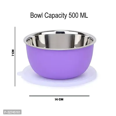 Zaib Airtight Stainless Steel Food And Snacks Storage Bowl, Fridge Container Each Container 500Ml Pack Of 4, Microwave Safe Easy To Reheating Food-thumb2