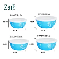 Zaib Stainless Steel Microwave Safe Euro Bowl with Lid for Kitchen Food Storage Set of 4 (2000 ML, 1250 ML, 750 ML, 500 ML)-thumb4