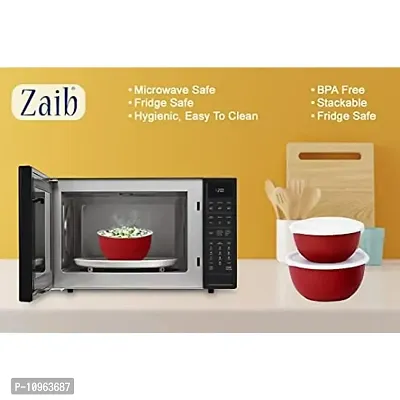 Zaib Stainless Steel Microwave Safe Mixing Bowl with Lid Food Storage Containers for Kitchen, Capacity 1250 ML, 750 ML, 500 ML(Red)-thumb5