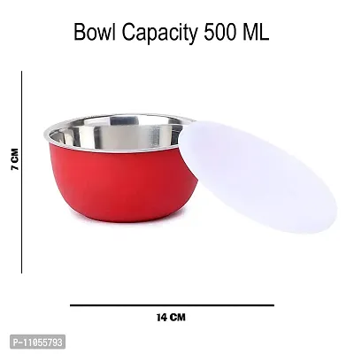 Zaib Microwave Safe Euro Bowl with Lid for Kitchen Food Storage Set of 4 (500 ML)-thumb3